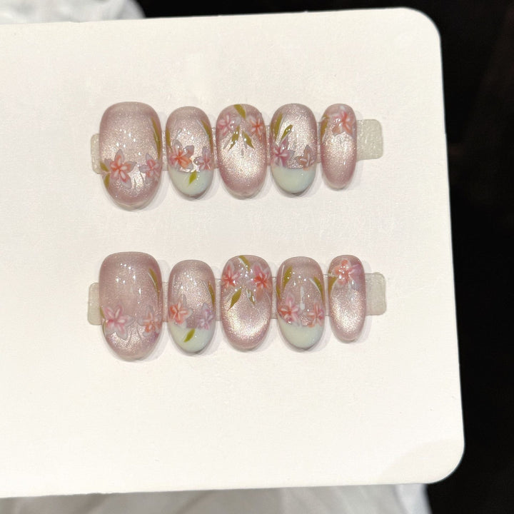Floral Art Druck auf Nägel Set