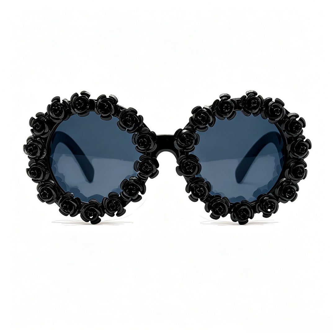 Damen Designer-Sonnenbrille mit floralen Akzenten Karnz