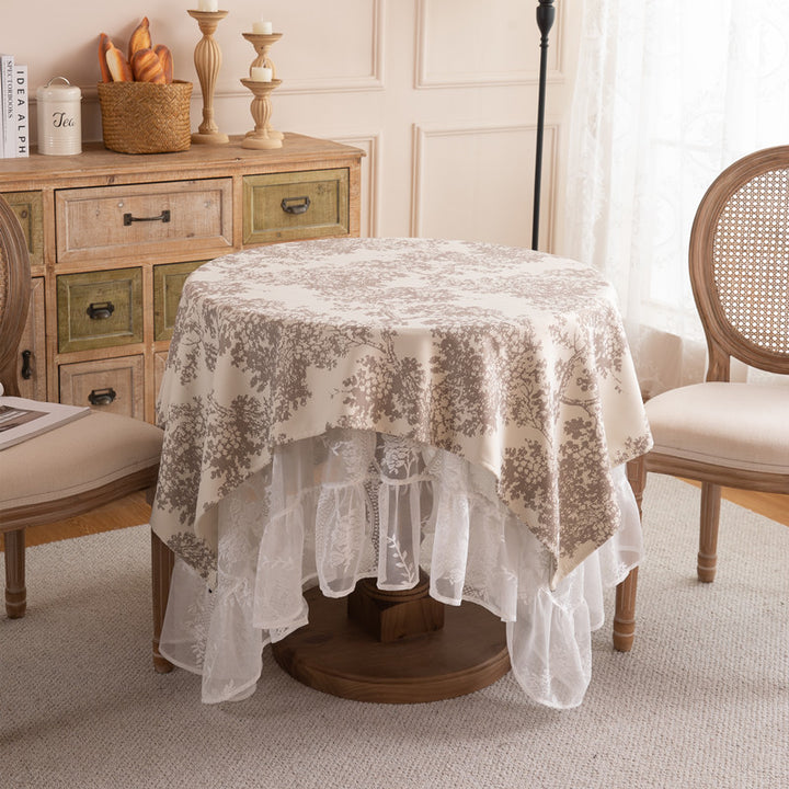 Elegante florale Spitzenoverlay-Tischdecke