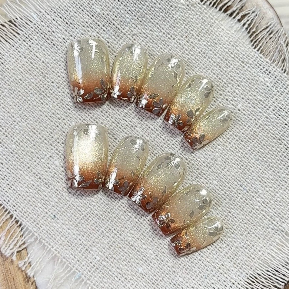 Press-On Nail Art Set mit elegantem Gradient-Design