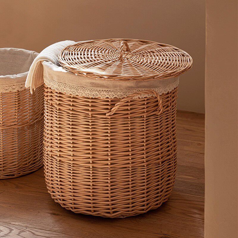 Eleganter Wäschekorb Aus Geflochtenem Rattan Karnz
