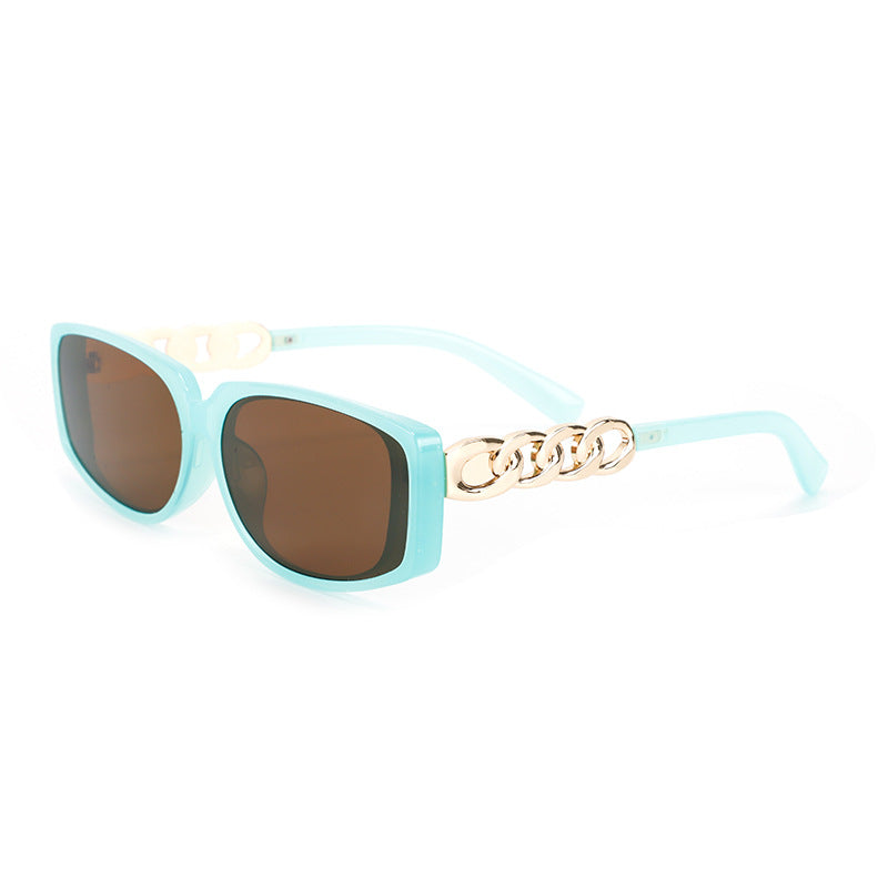 Damen quadratische Designer-Sonnenbrille mit goldenen Details Karnz