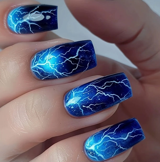 Blitz-Muster Acryl-Nagelkunst-Verstärkungen Karnz
