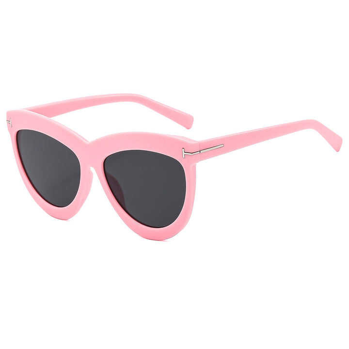 Stilvolle Katzenaugen-Sonnenbrille mit schlanken Metallakzenten Karnz