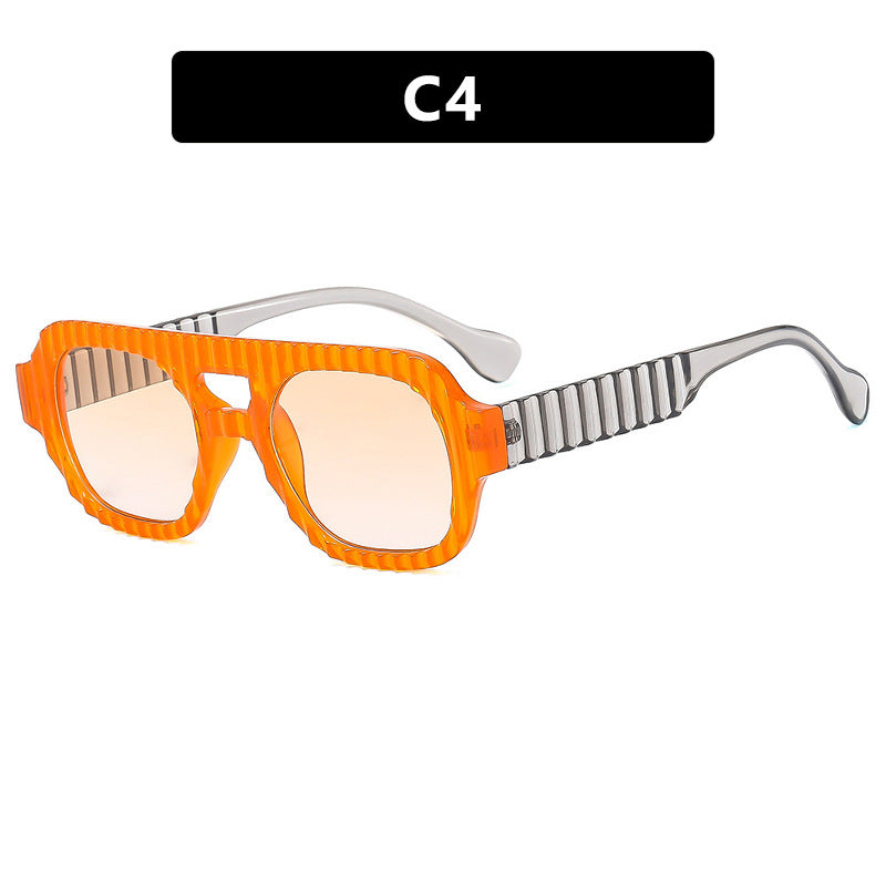 Damen geometrische Sonnenbrille mit raffiniertem Strukturdesign Karnz