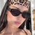 Damen extravagante Cat-Eye Sonnenbrille mit strukturiertem Rahmen Karnz