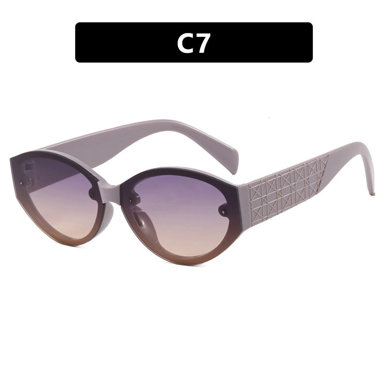 Damen extravagante Cat-Eye Sonnenbrille mit strukturiertem Rahmen Karnz
