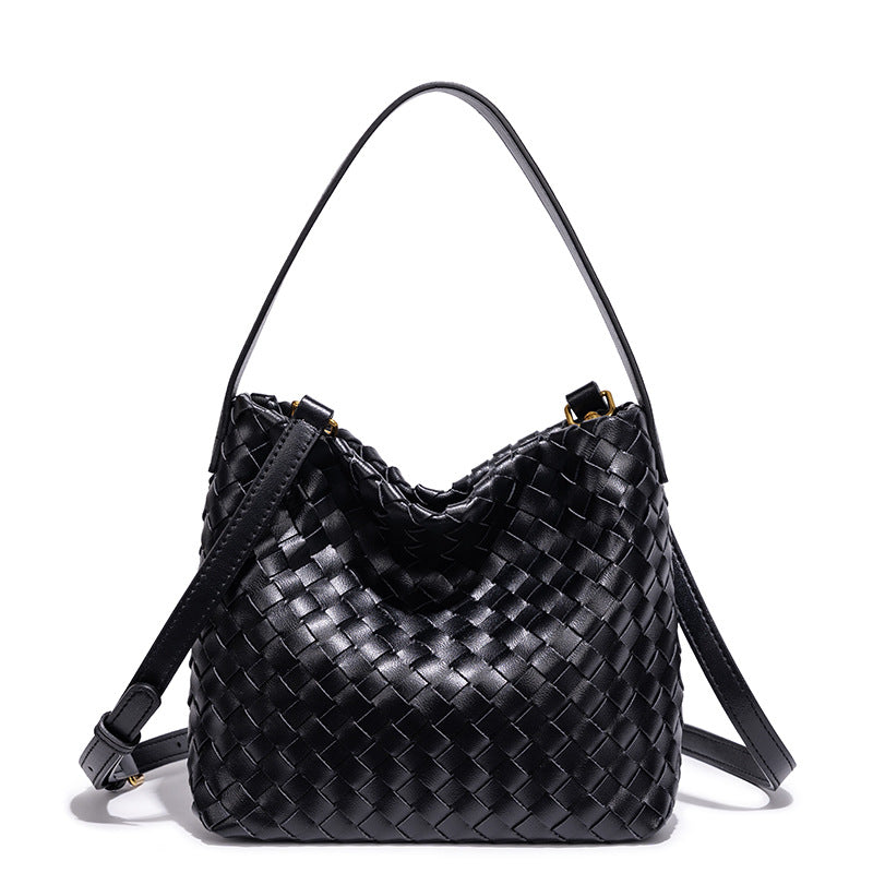 Elegante Geflochtene Leder Schultertasche Karnz