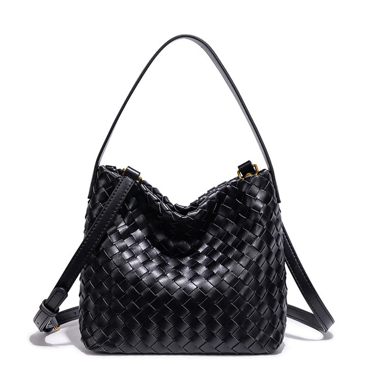 Elegante Geflochtene Leder Schultertasche Karnz