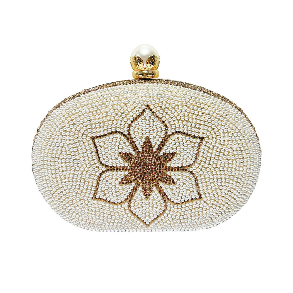 Perlenbesetzte Abendclutch