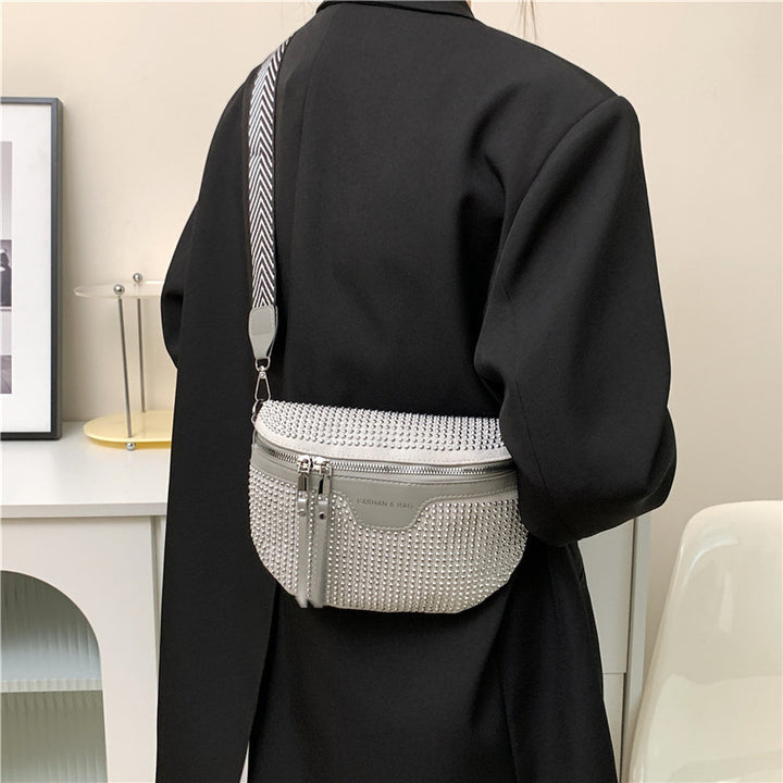 Stylische mit Strass verzierte Mini-Crossbody-Tasche Karnz