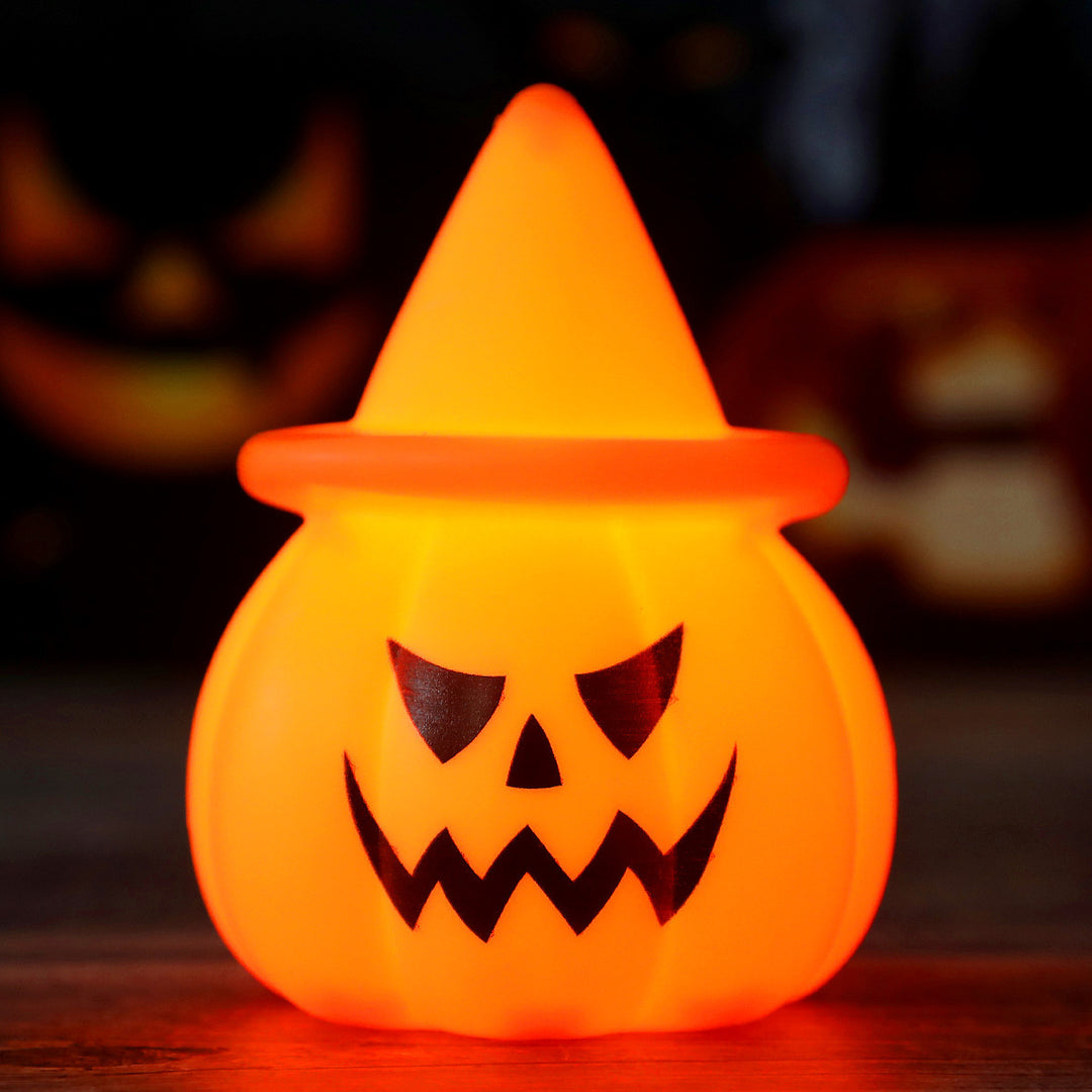 Halloween LED Kürbis-Stimmungslicht mit Hexenhut
