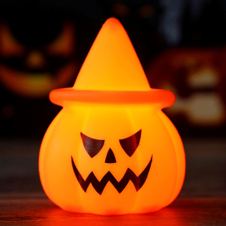 Halloween LED Kürbis-Stimmungslicht mit Hexenhut