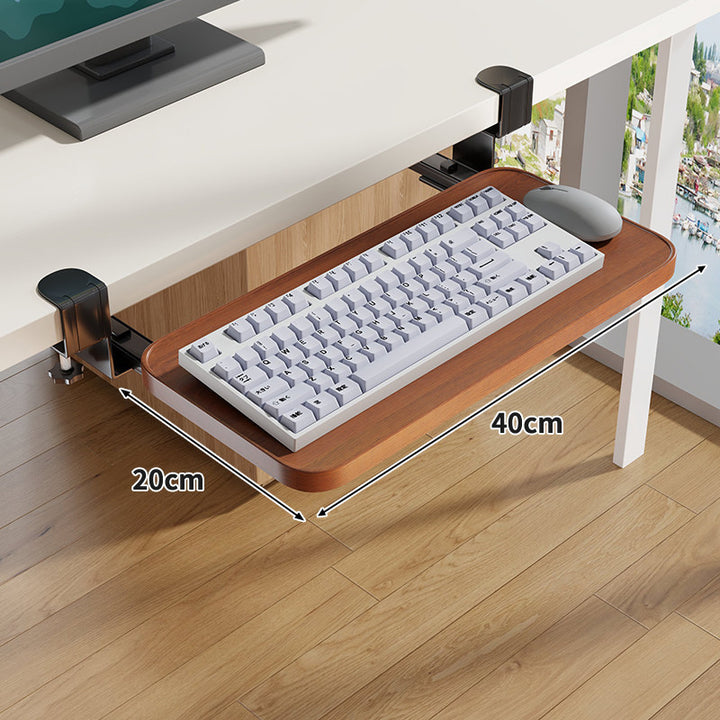 Clamp-Montierter Untertisch Verstellbarer Bambus Tastaturablage