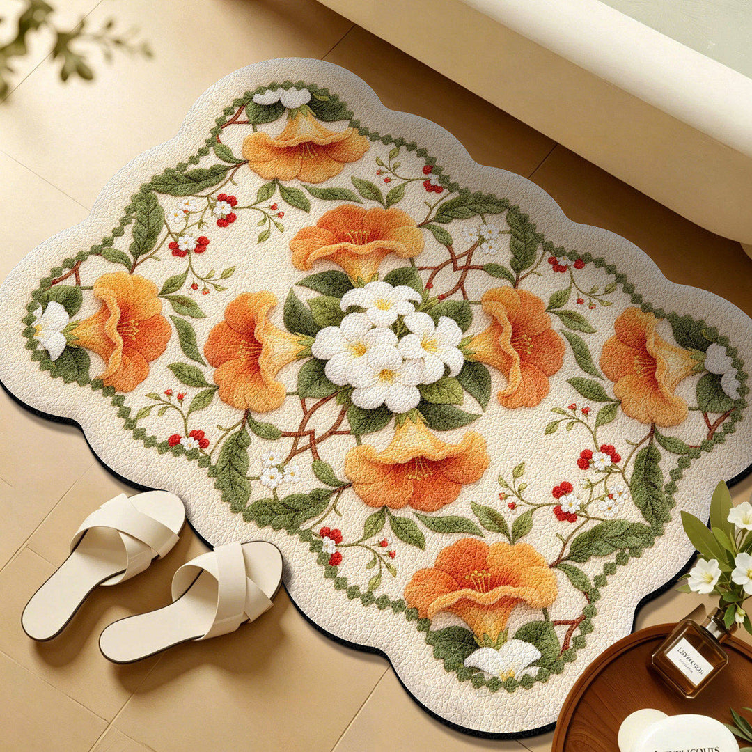 Florales gesticktes Badetuch