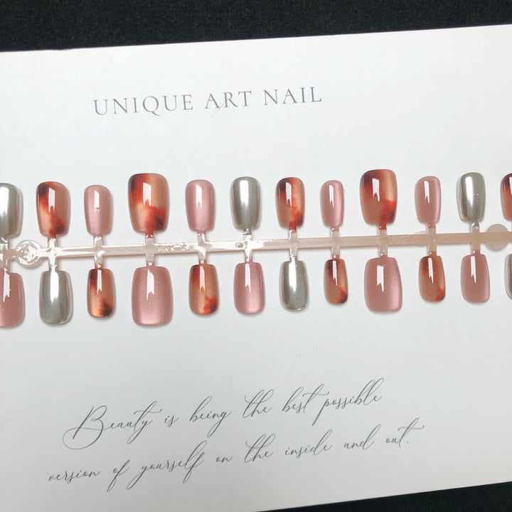 Premium Metallic Finish Press-On Nagel Set
