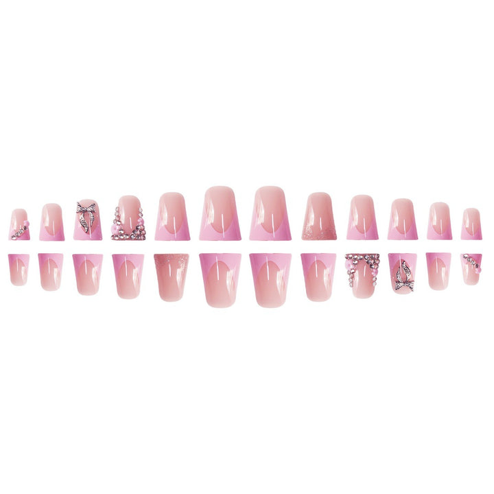 Floral Rhinestone Press-On Nail Enhancements Karnz