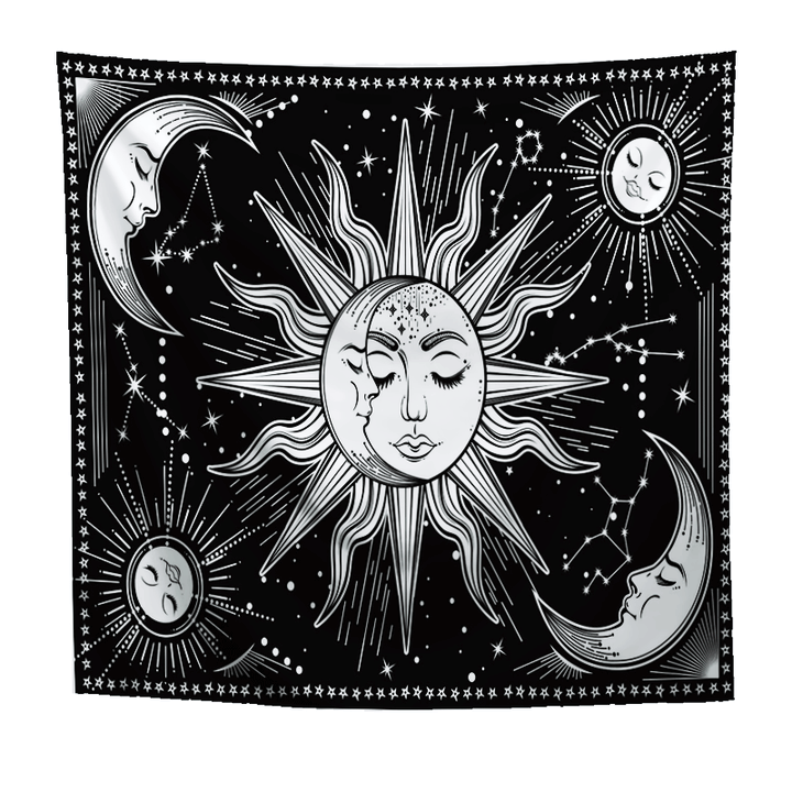 Himmlischer Sonnen- und Mond-Wandteppich