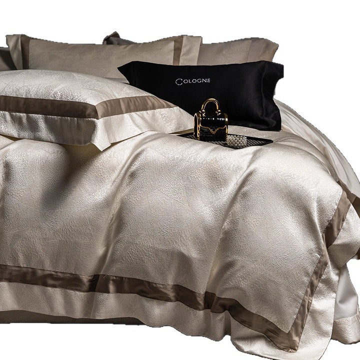 Luxus Jacquard Bettbezug Set mit Satinrand