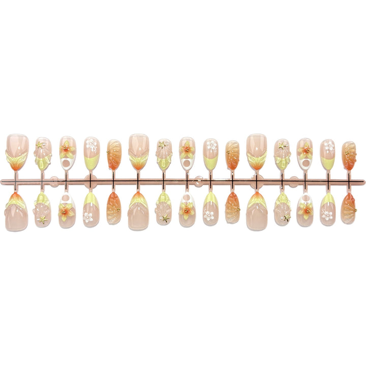 Künstlerisches Floral Designer Press-On Nail Set