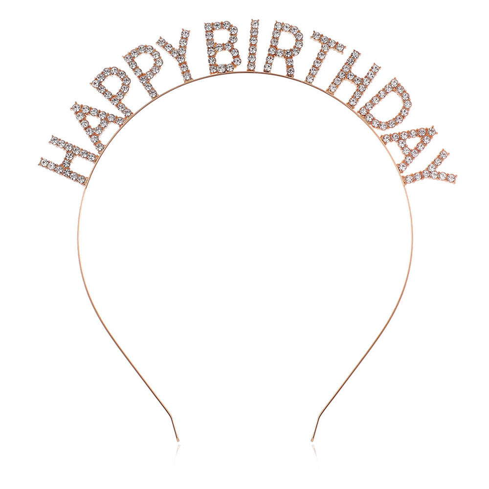 Damen Glitzernder Haarreif mit "Happy Birthday"-Aufschrift Karnz