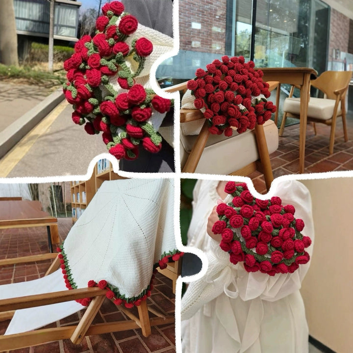 Handgefertigter gehäkelter Blumenstrauß