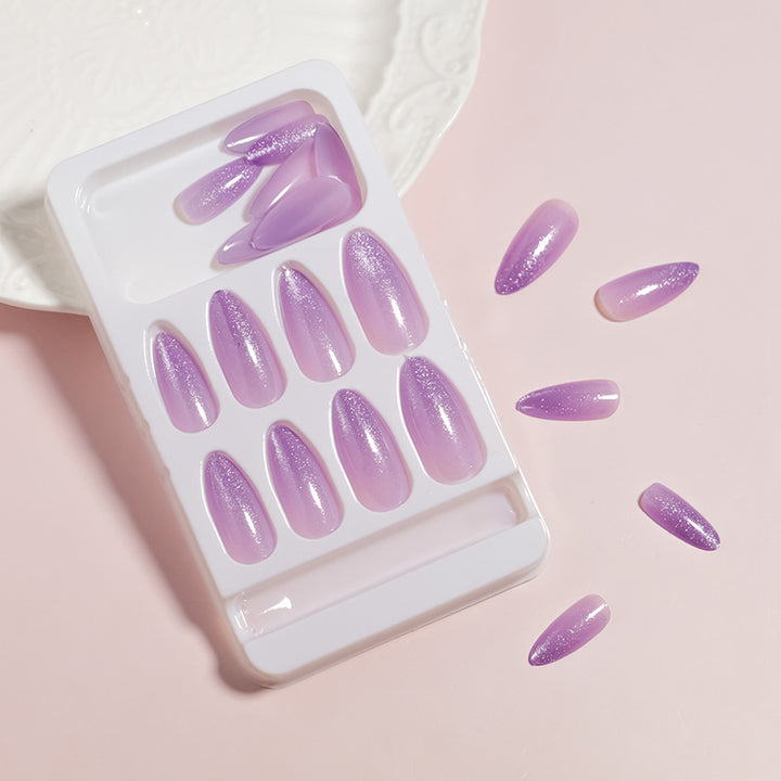 Glänzendes Ombre Stiletto Press-On-Nagel-Set Karnz