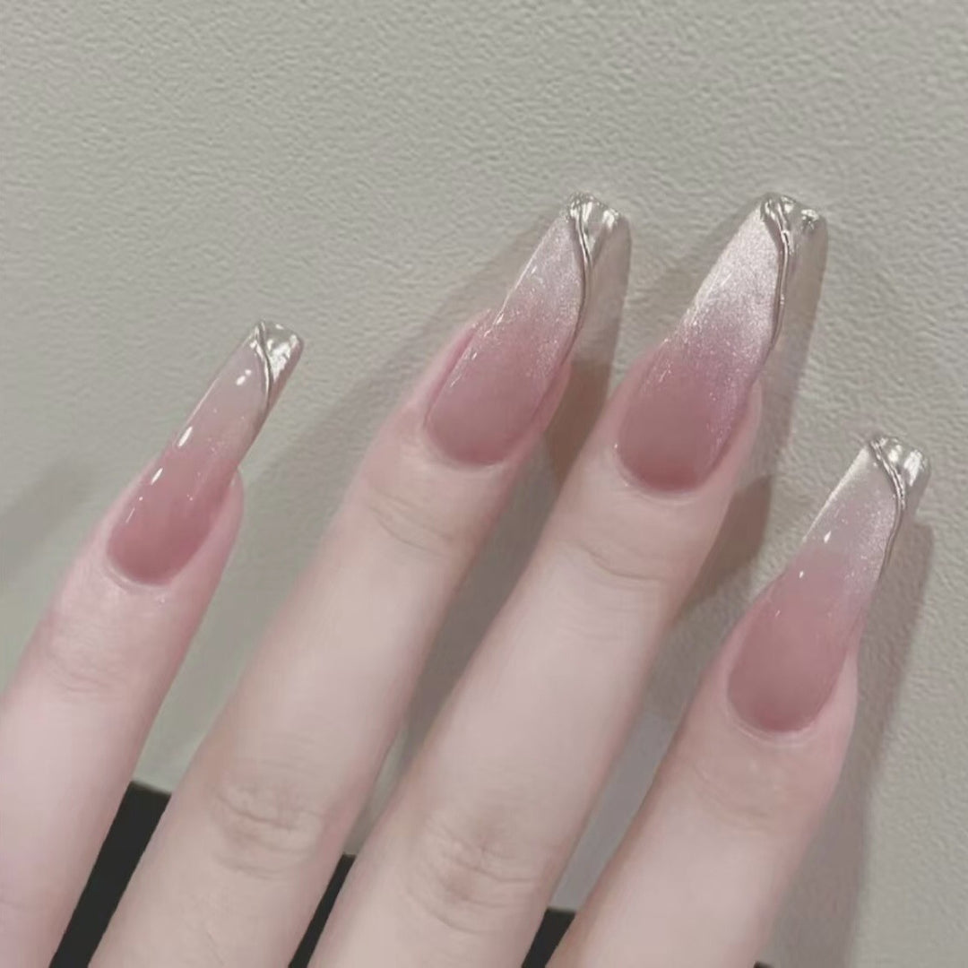 Elegantes Glänzendes Press-On Nagelset