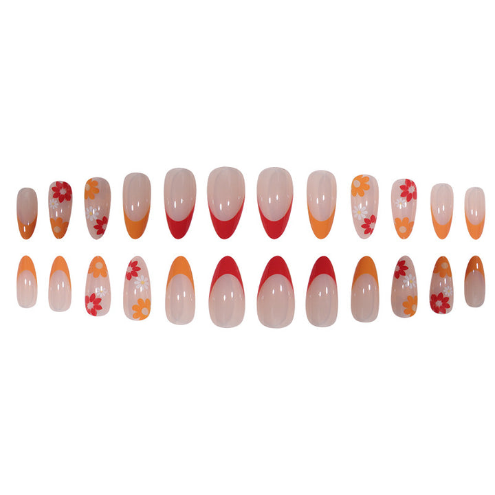 Blumenmuster Press-On Nagelset Karnz