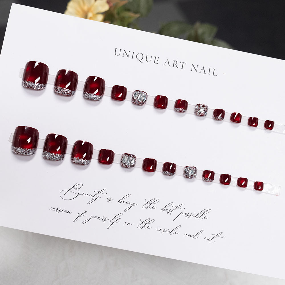 Dekorative Glitzer Pediküre Nagelkunst  1791110449