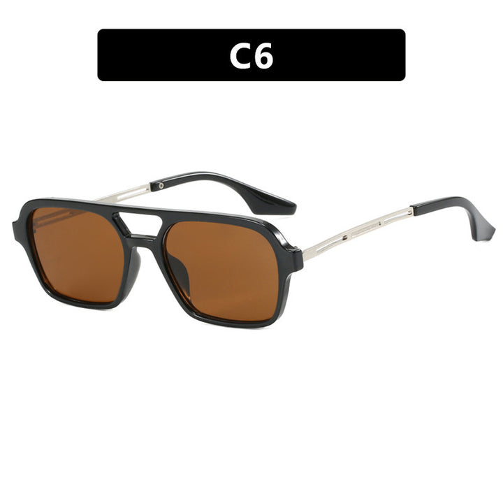 Damen auffällige quadratische Sonnenbrille mit transparentem Rahmen Karnz