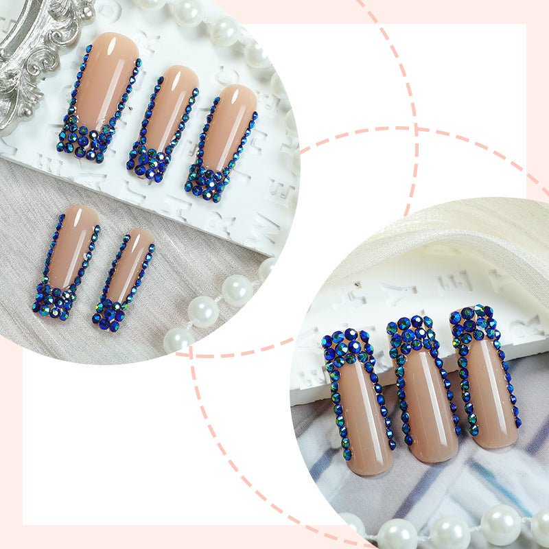 Designer Press-On Nagelset mit Strass-Akzenten Karnz
