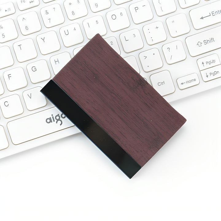 Premium Holz-inspiriertes Geldbörse Kartenhalter