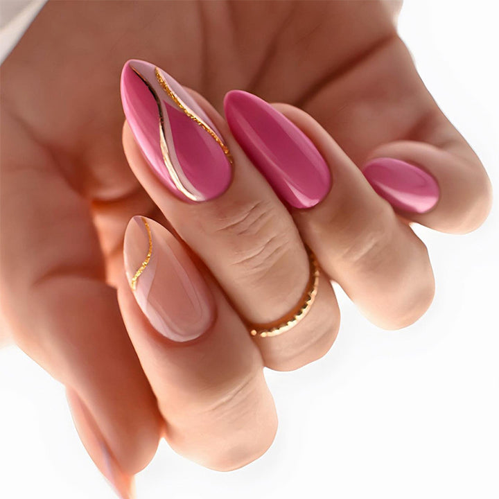 Elegantes Press-On-Nagelkunst-Set mit künstlerischem Farbverlauf-Design Karnz