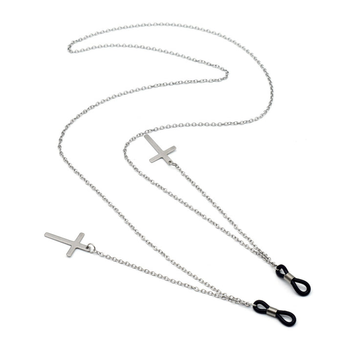 Trendy Metal Kreuz Brille Kette Karnz