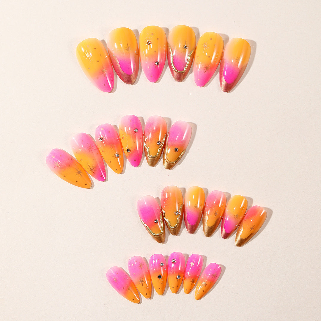 Elegantes Ombre Press-On Nageldesign Karnz