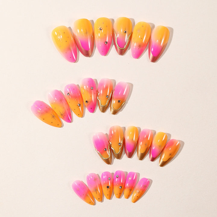 Elegantes Ombre Press-On Nageldesign Karnz