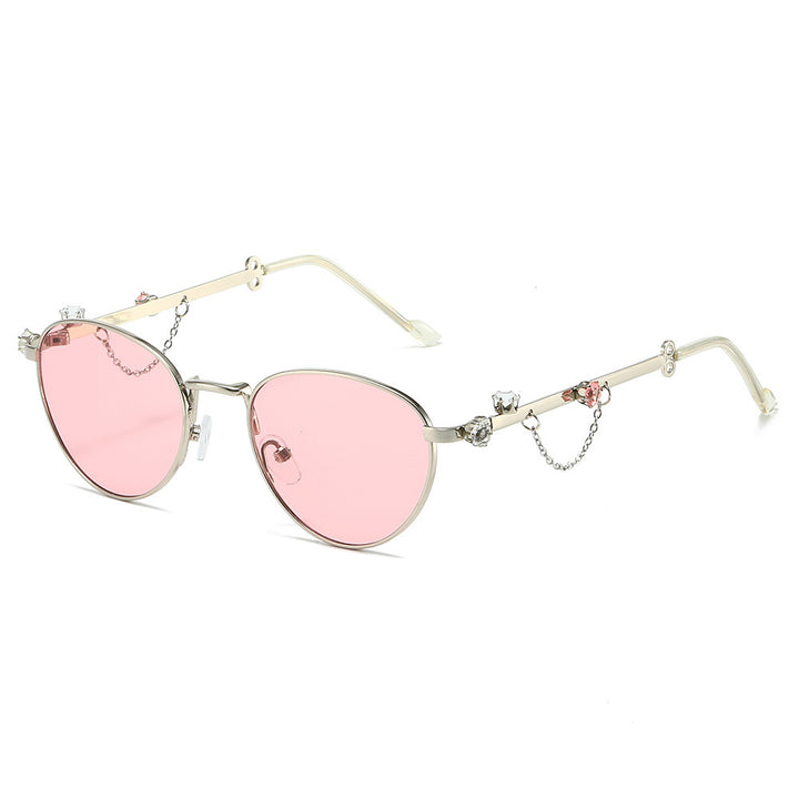 Dekorative Strass Katzenaugen-Sonnenbrille Karnz