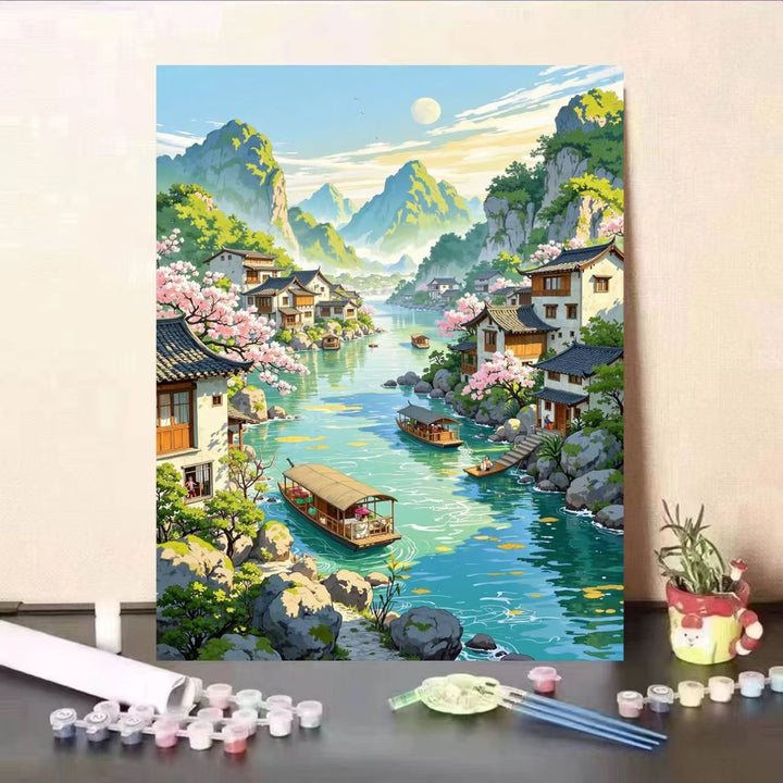 Scenic Landscape DIY Malen nach Zahlen Kunstset Karnz