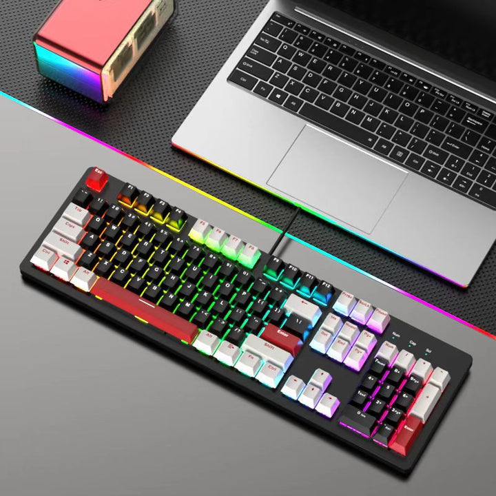 RGB-hintergrundbeleuchtete mechanische Gaming-Tastatur und Maus-Set Karnz
