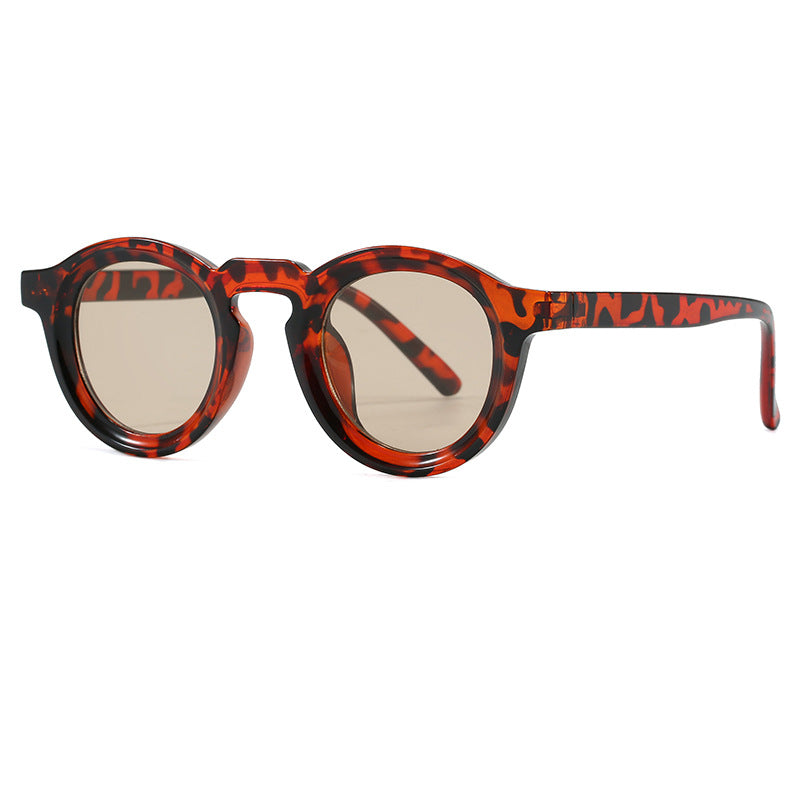 Damen modische runde Sonnenbrille mit transparentem Rahmen und UV-Schutz Karnz