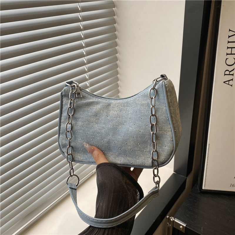Vintage-inspirierte Denim Hobo-Tasche Karnz