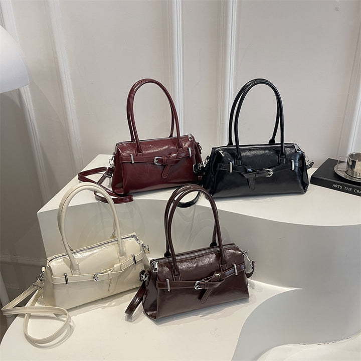 Glänzende Akzent Strukturierte Handtasche