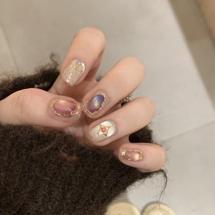 Glamouröse mit Strass verziehene Press-On Nagelset