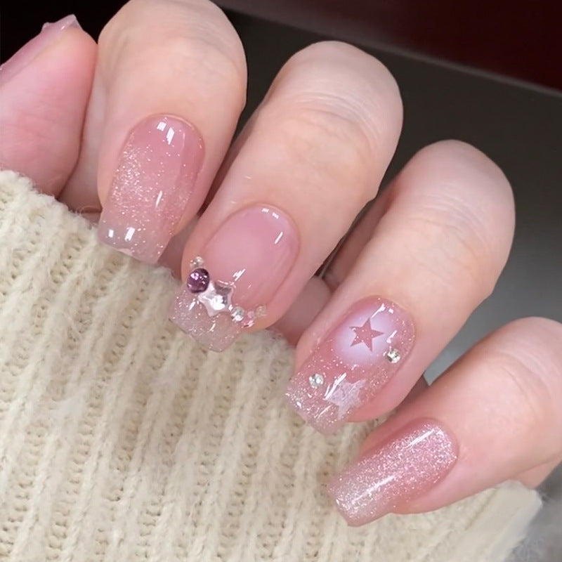 Kunstfingernägel mit Glitzernden Sternmotiven Karnz