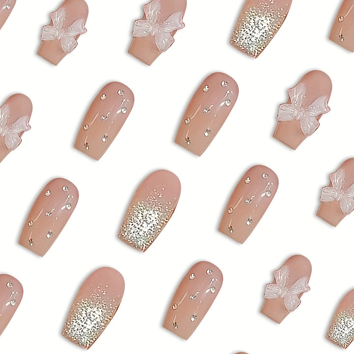 Chic dekorative 3D Press-On Nagelset Karnz