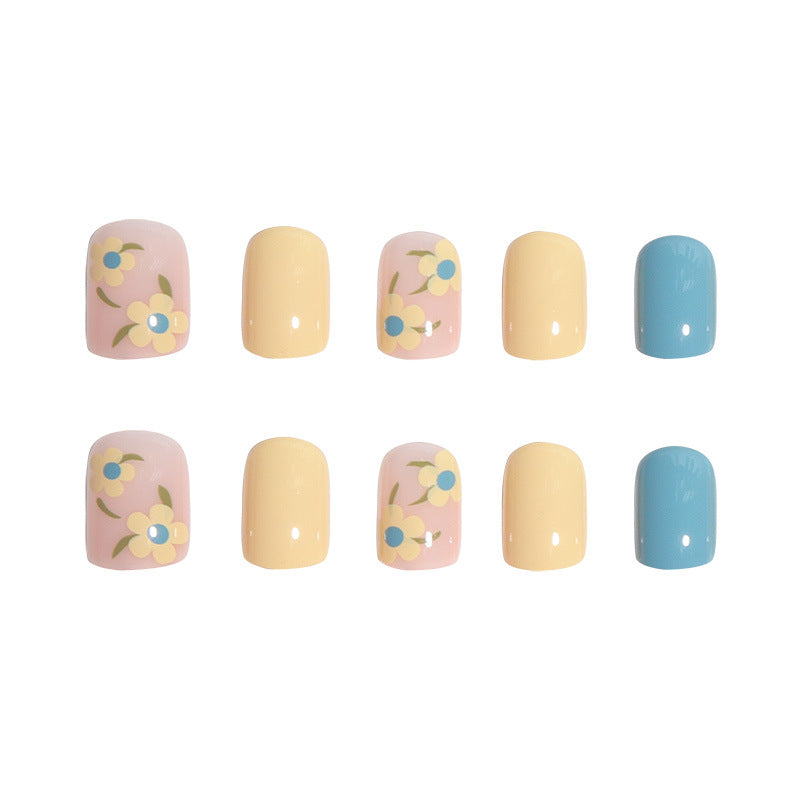 Blumen-Themen Press-On Nagelkunst Karnz