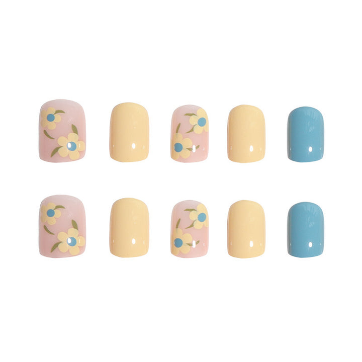 Blumen-Themen Press-On Nagelkunst Karnz