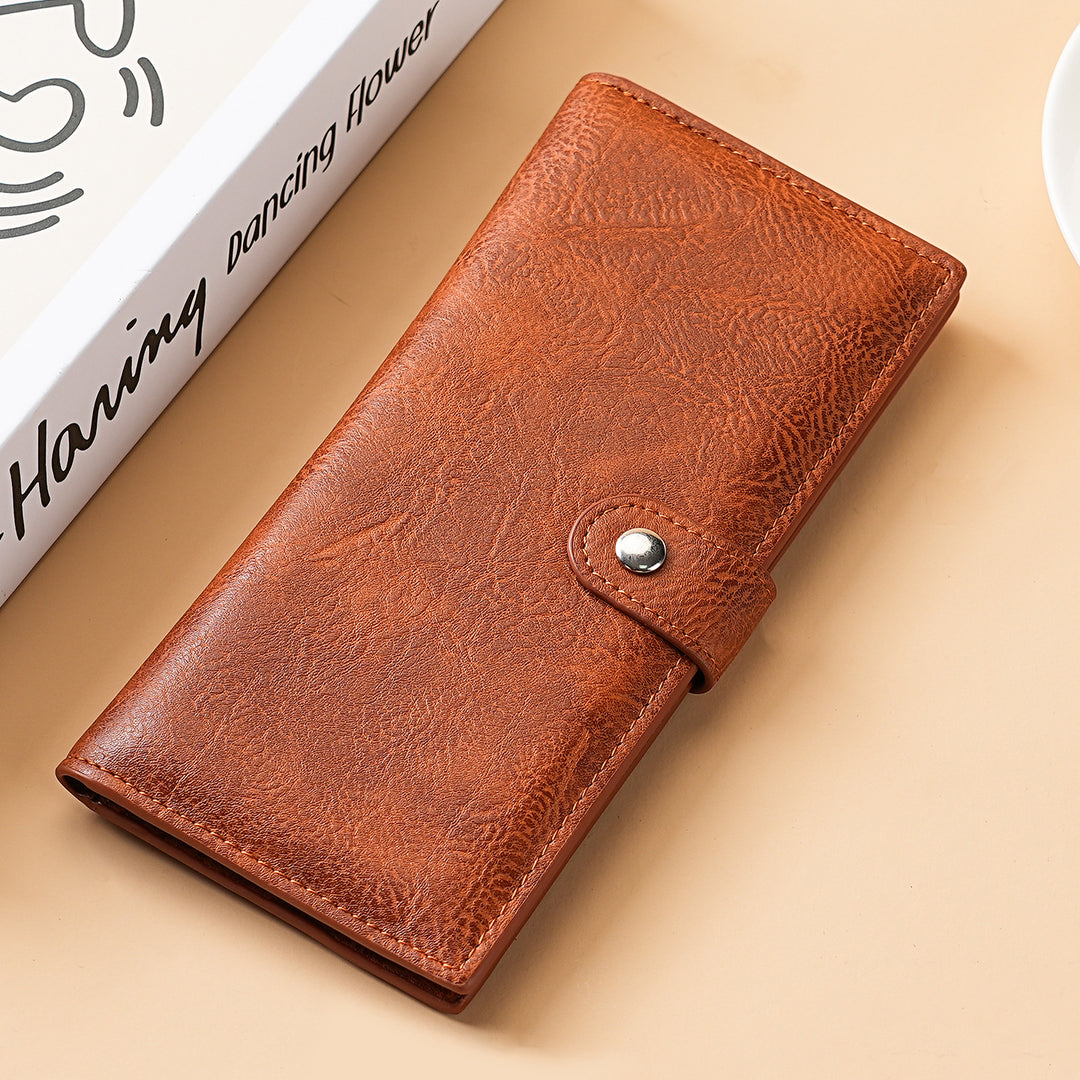 Elegante Texturierte Leder Lange Geldbörse