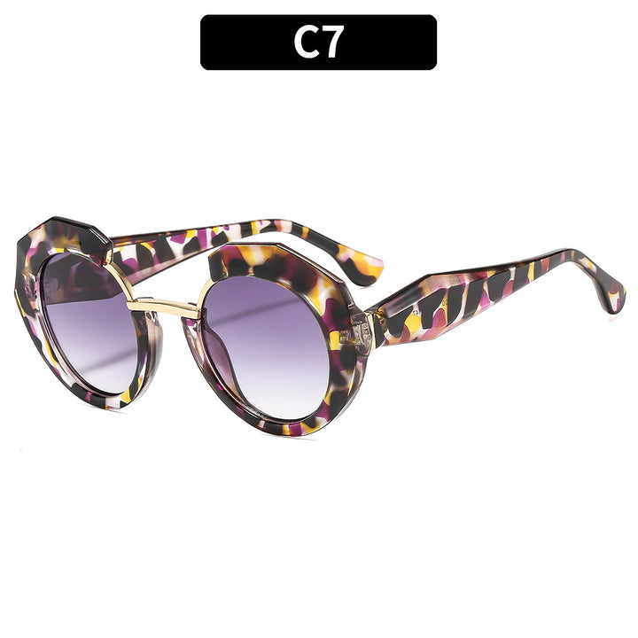 Geometrische sechseckige Rahmen-Sonnenbrille